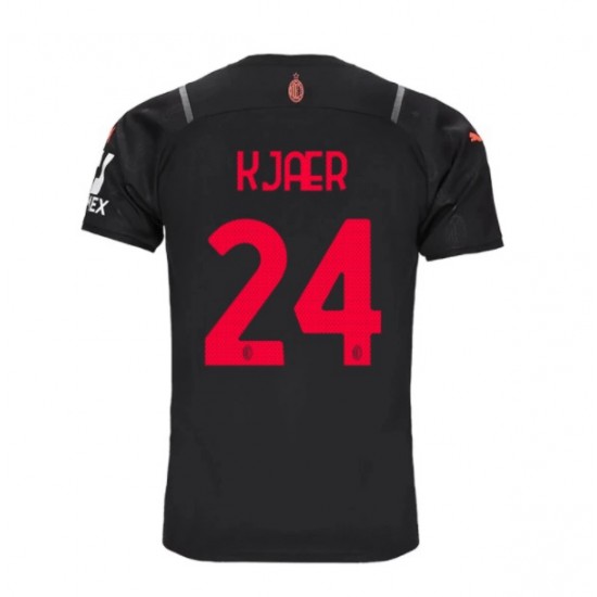 Camisola AC Milan Simon Kjær 24 Equipamento Terceiro 2021-2022 Manga Curta